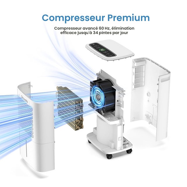 Glowells Basement Dehumidifier with Drain Hose, 90 Liter - photo 3