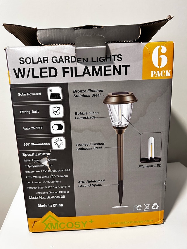 XMCOSY+ 6 Pack Solar Lights Outdoor