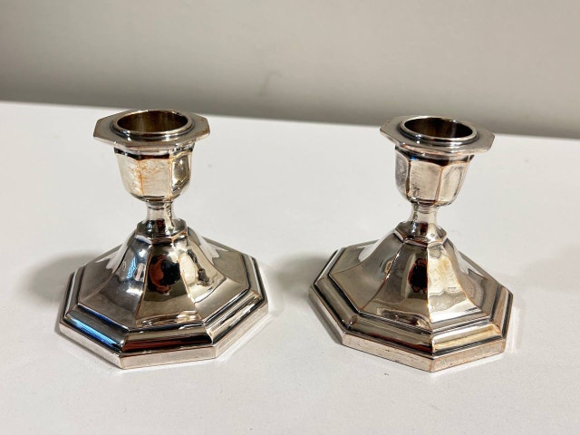 E.P. Zinc Candle Holders set of 2