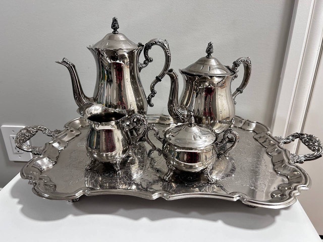 HBC EP Brass Silver Plated Tea Set