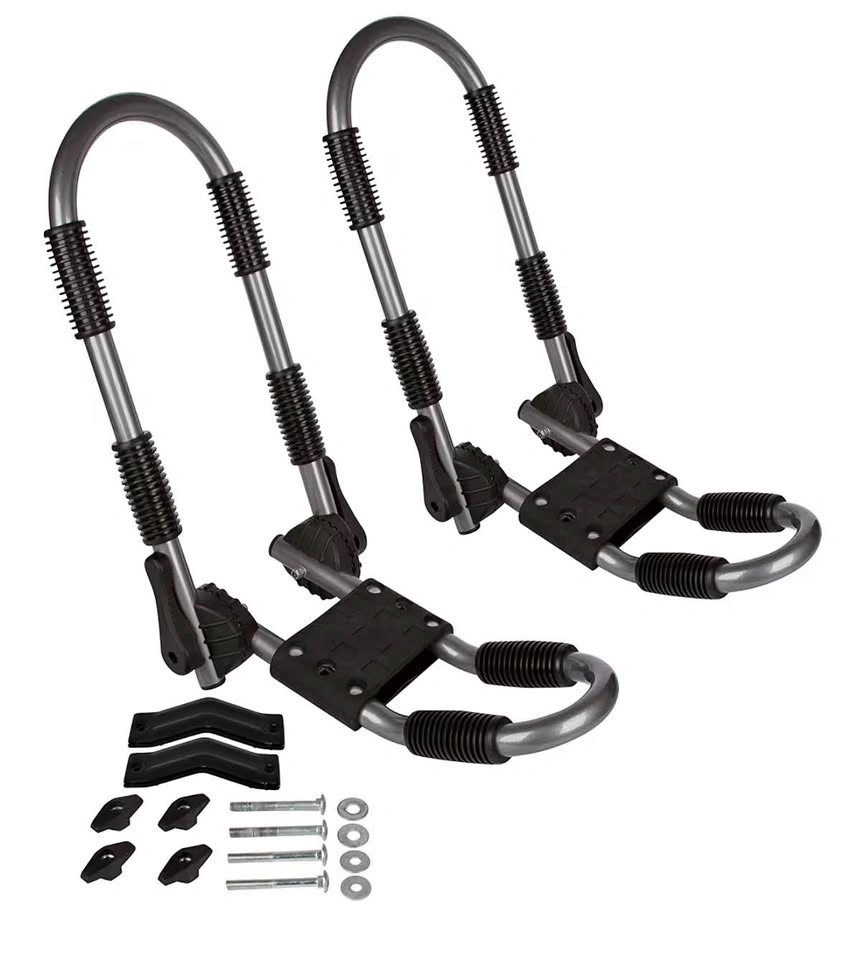 Foldable Kayak Roof Rack W/ Tie Down Straps & J-Rack 80 LBS