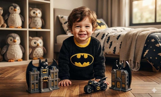 Batman hoodie for newborn baby boy - photo 3