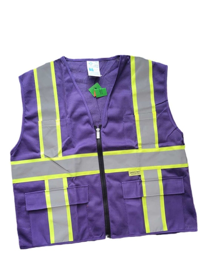 Unisex Work Safety Vest, Size M, Purple