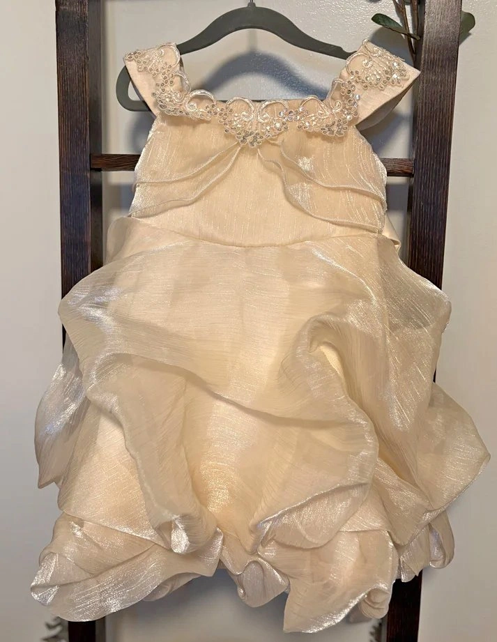3T Toddler Girl Champagne Coloured Dress