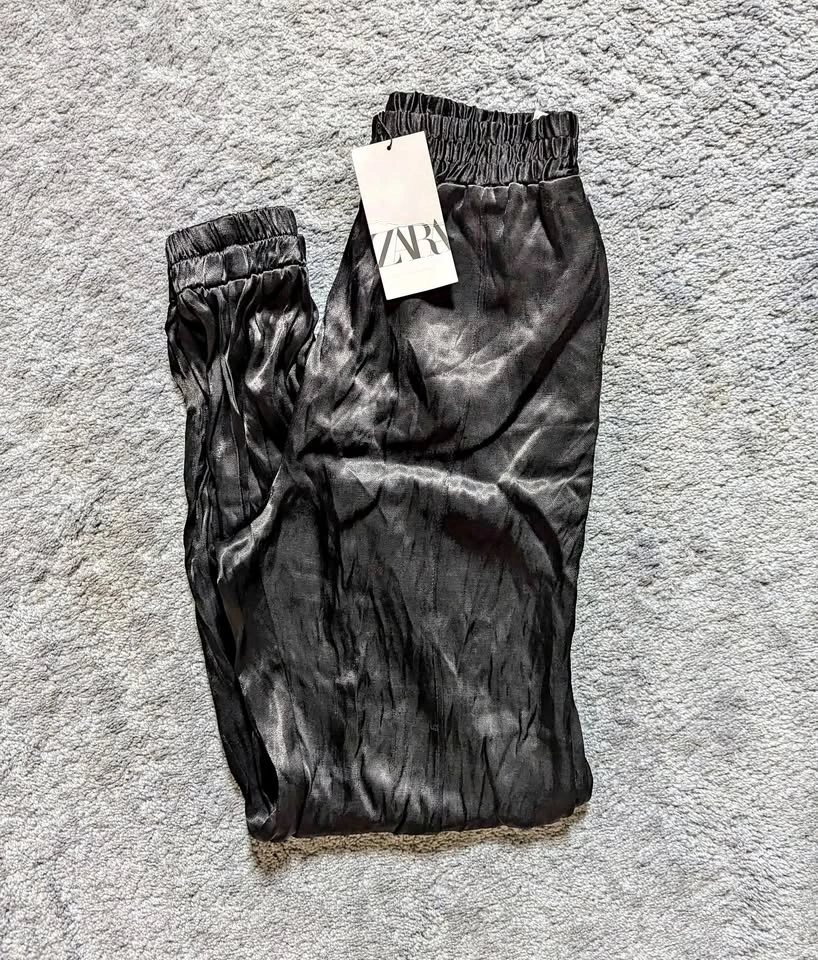 Zara Shiny Drape Pants, S, New w/ Tags