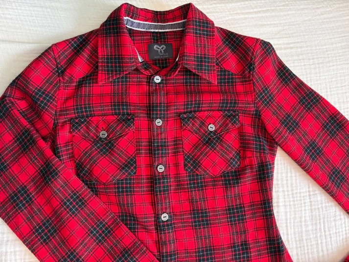 Aritzia TNA Plaid Long Sleeve Button-Up Shirt XXS - photo 2