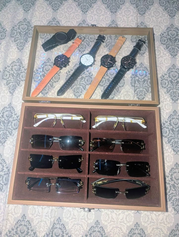 Sky blue rectangle rimless Luxury sunglasses (7+ styles) - photo 3
