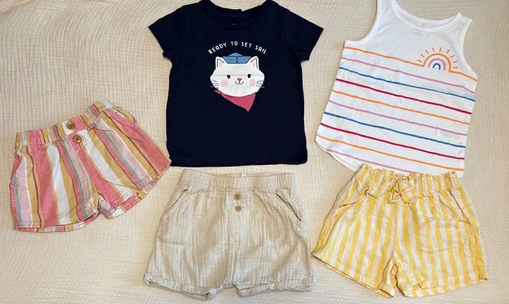 3T Toddler Girls Summer Bundle (Shorts & Shirts)