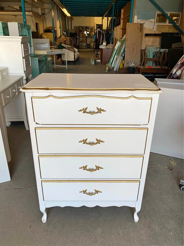 White Gold Vintage Dresser