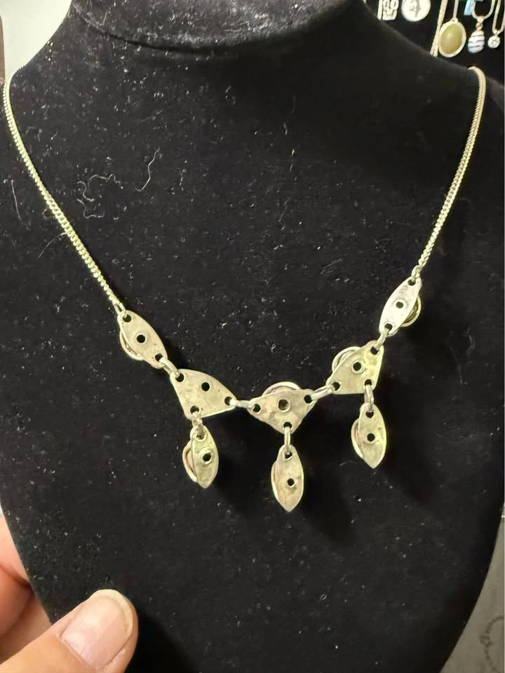 Beautiful VTG Sterling & Black Onyx Necklace - photo 3