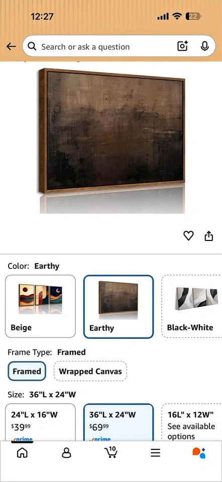 Earthy Abstract Framed Canvas Wall Art