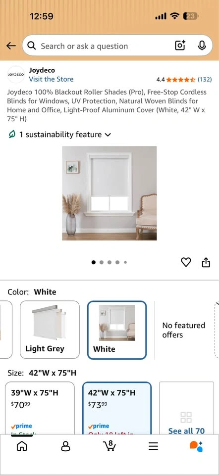 Joydeco 42x75in Cordless Roller Blinds - photo 2