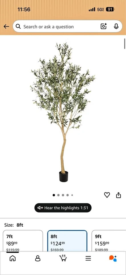 Artificial Olive Tree 8ft