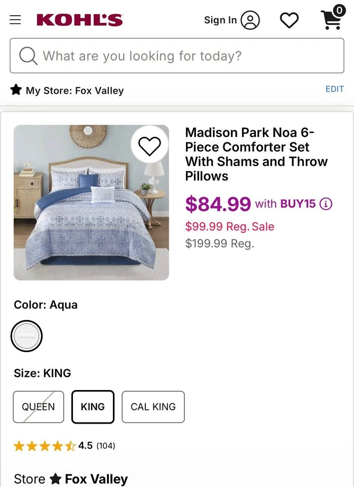 Madison Park Blue noa king comforter set 6 piece - photo 4