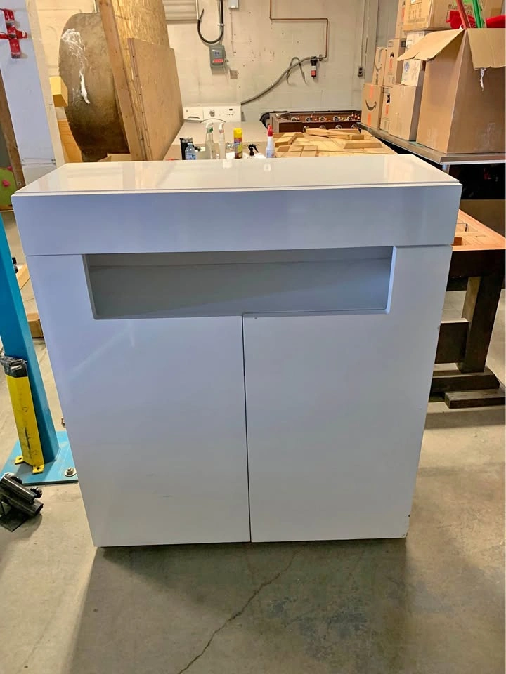 White Gloss Storage Cabinet with Shelves