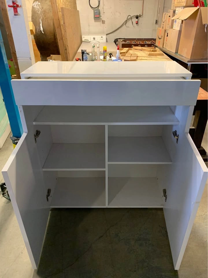 White Gloss Storage Cabinet with Shelves - photo 2