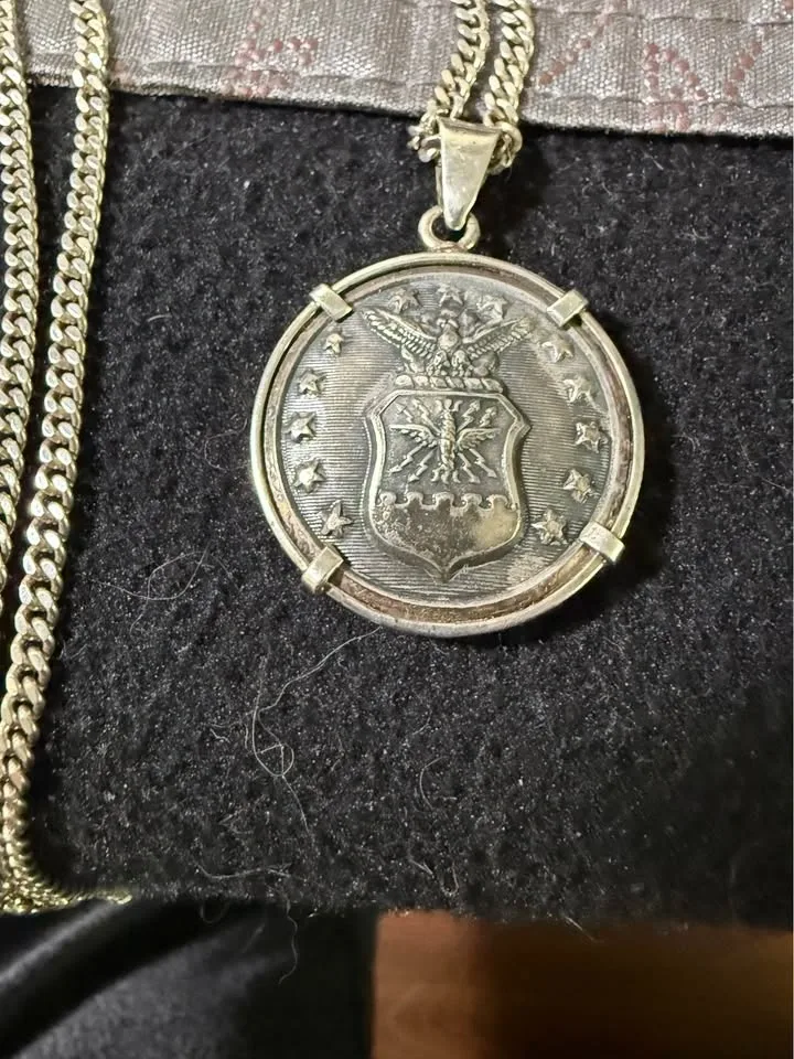 VTG Sterling Necklace w/ 1940’s Air Force Button Pendant - photo 5
