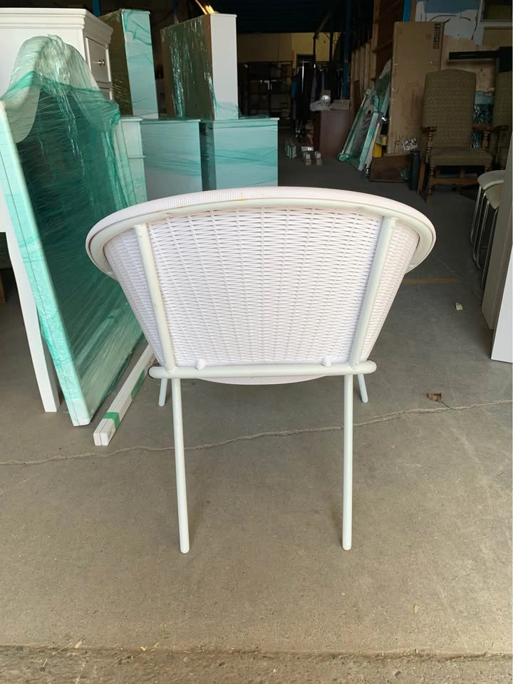 White Woven Accent or Patio Chair - photo 3