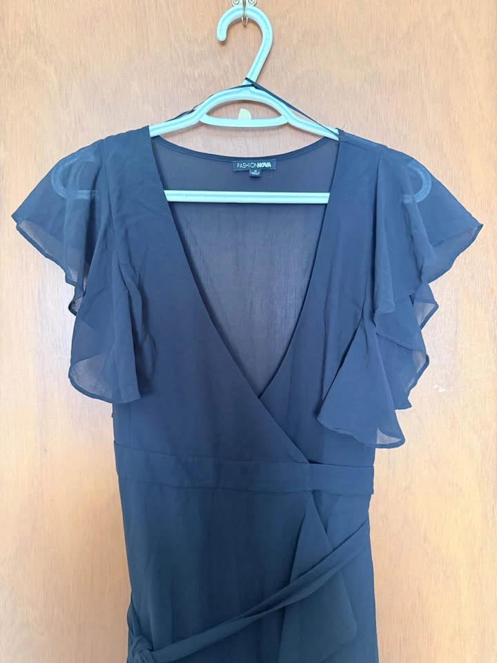 Fashion Nova Sheer Maxi Wrap Dress - Size M - Hardly Worn - photo 2