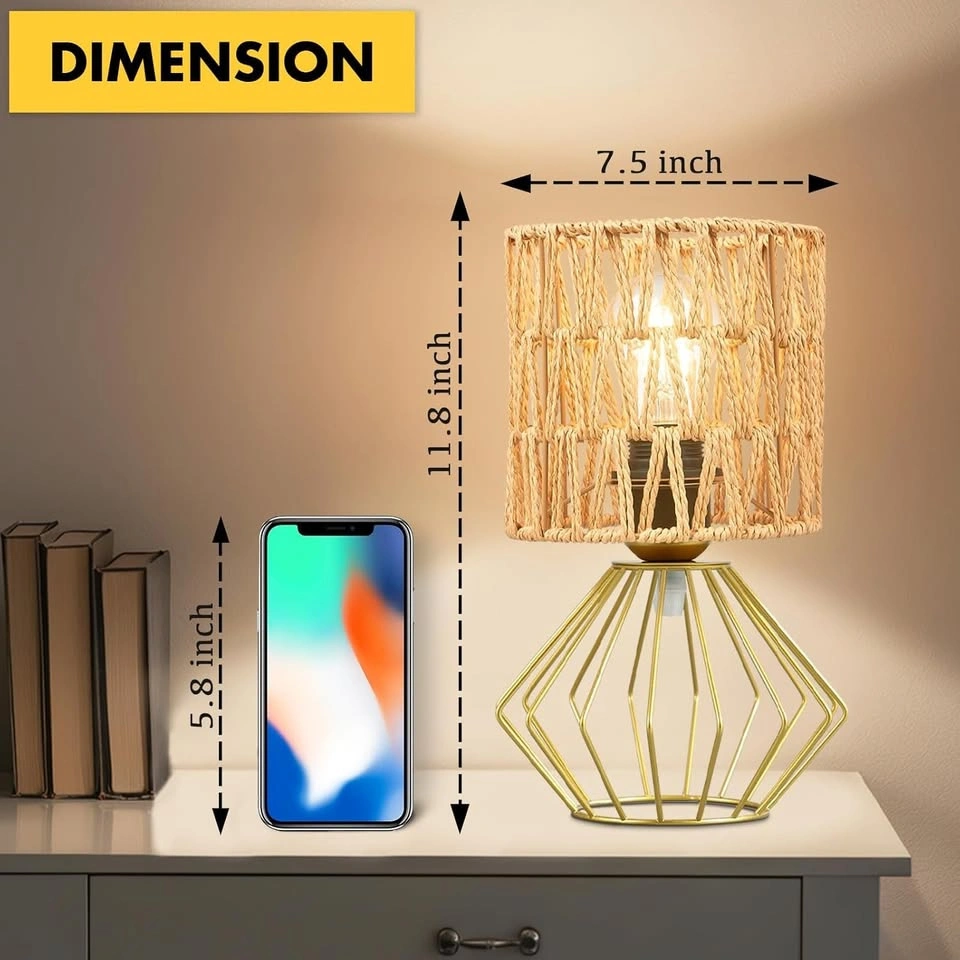$30 Limited Time Sale NEW LAMPS Set of 2 Gold + Rope Table Lamps - photo 2
