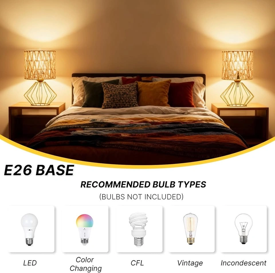 $30 Limited Time Sale NEW LAMPS Set of 2 Gold + Rope Table Lamps - photo 3