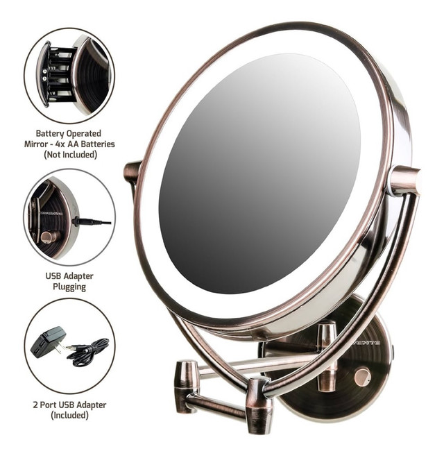 Wall Mount LED Lighted Makeup Mirror - photo 2