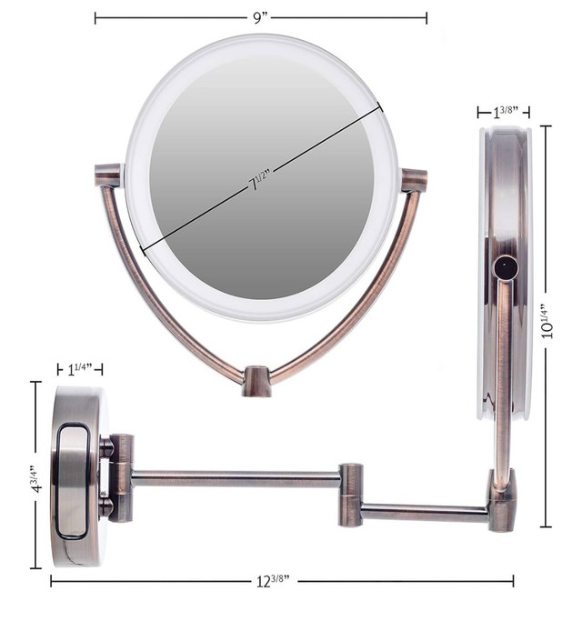 Wall Mount LED Lighted Makeup Mirror - photo 3