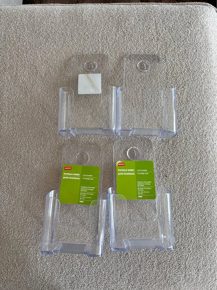(4) Brochure Staples Holders