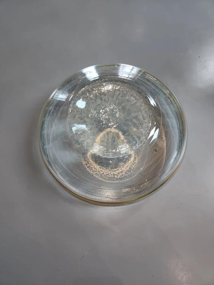 Hand-blown Decorative Bowl, Clear Glass with Colourful Horizonta - photo 5