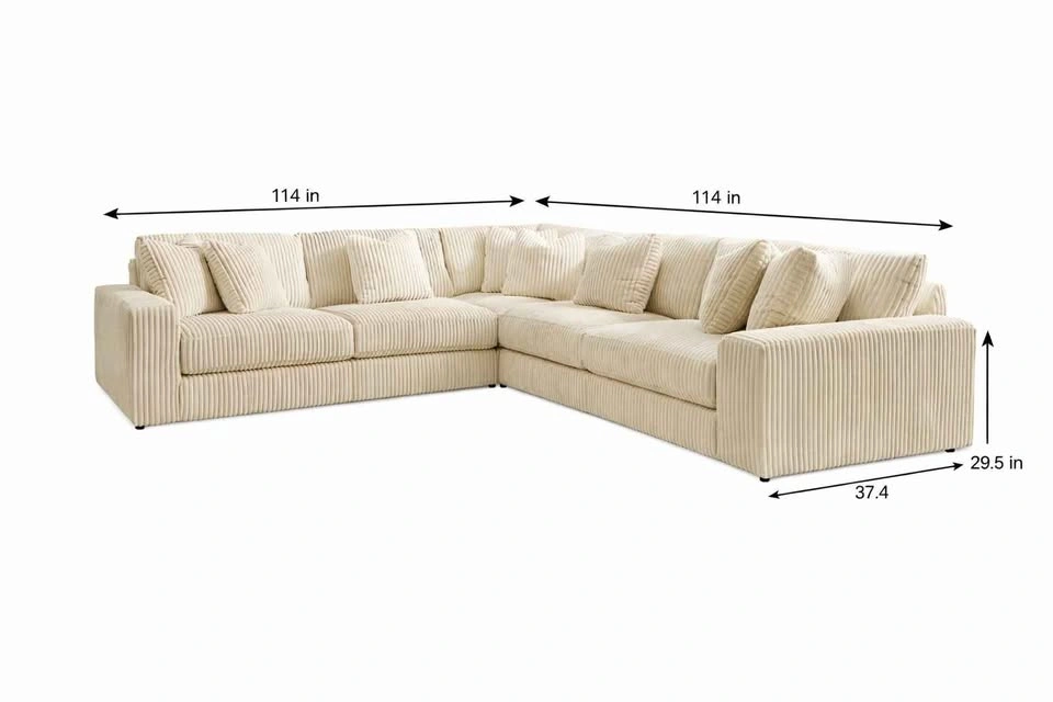 5-Piece Corduroy Sectional - photo 2