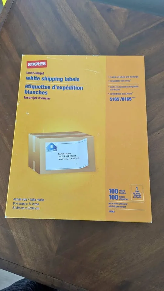 8.5x11 White Shipping Labels thumbnail