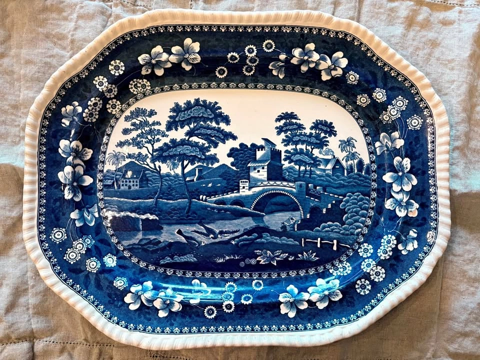 Elegant Spring Hosting | Vintage Blue & White Serving Platters