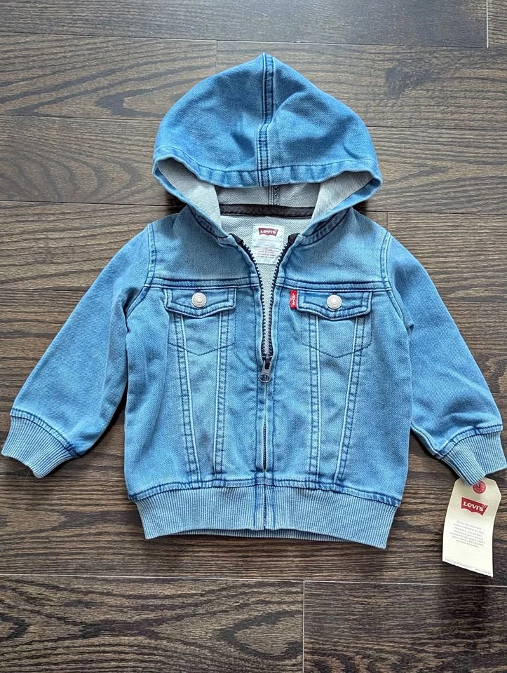 New Levi's Denim Hooded Jacket 12M