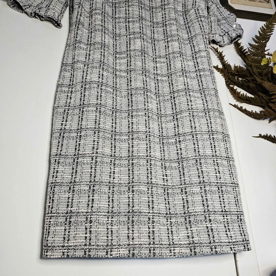 Size 12 Karl Lagerfeld Tweed Pearl Button Dress - photo 5