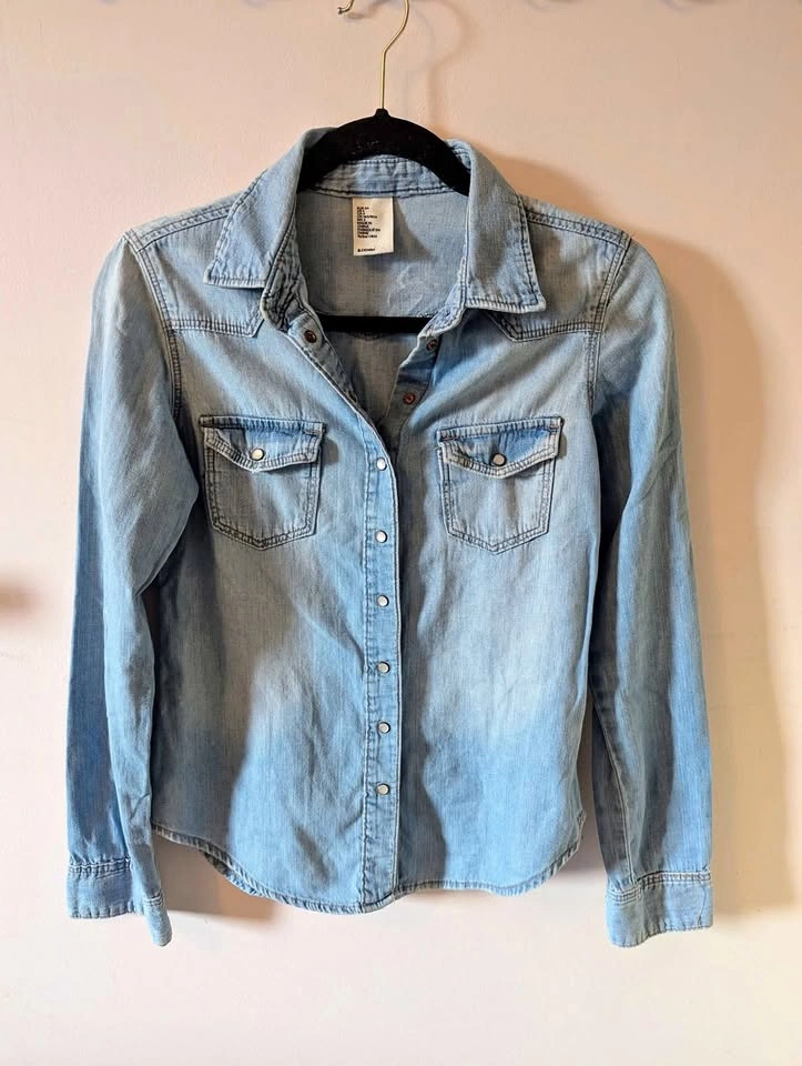 H&M Denim Shirt, 4, S, Like New