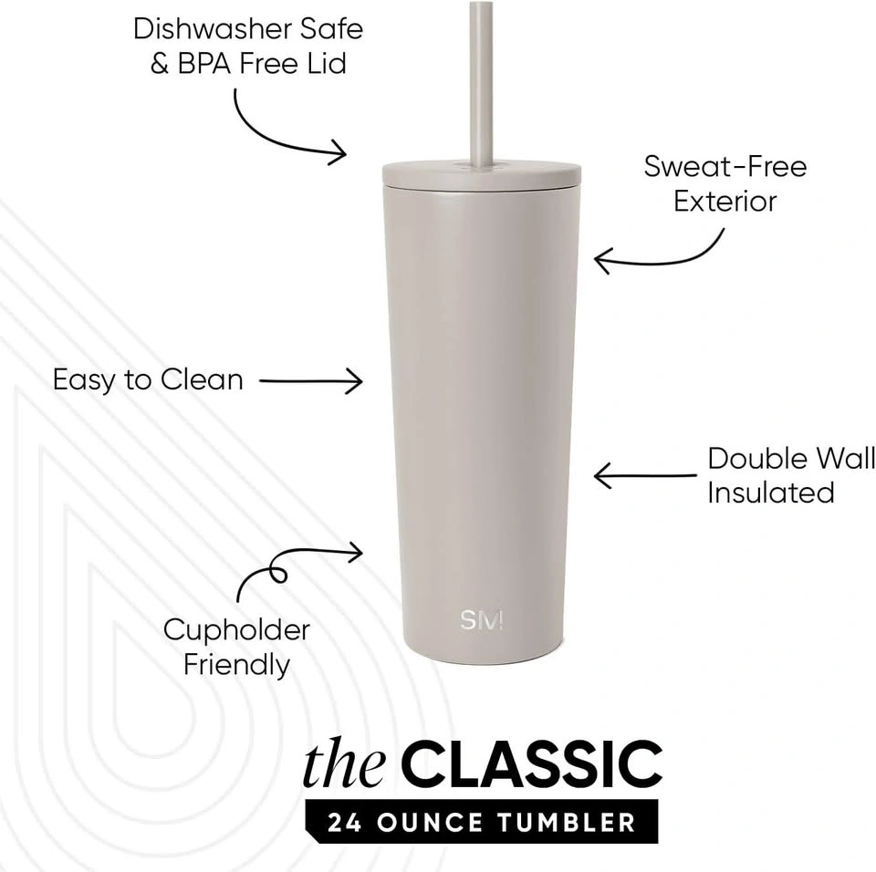 Simple Modern Insulated Tumbler 24oz Almond Birch