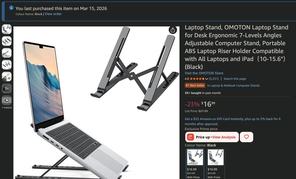 OMOTON Laptop Stand for Desk Ergonomic Adjustable - photo 4
