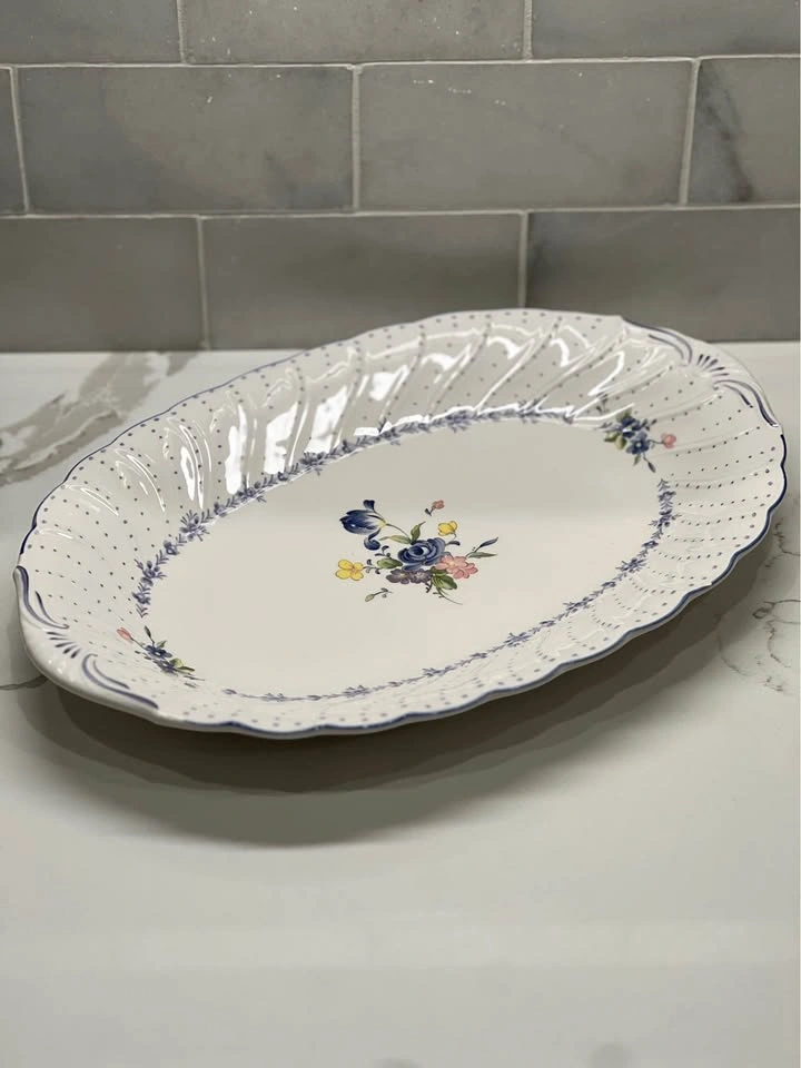 Nikko Fine China 14" Blue Peony Oval Serving Platter - photo 2