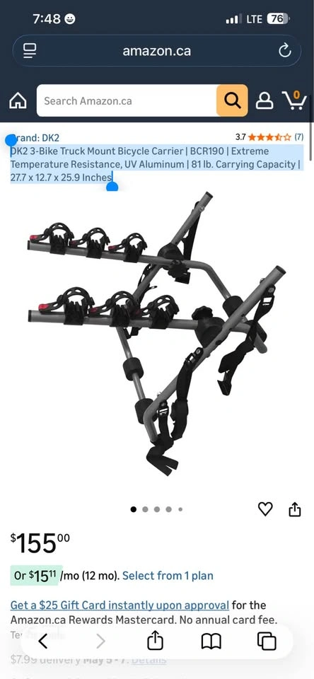 DK2 3-Bike Truck Mount Bicycle Carrier BCR190 - photo 3