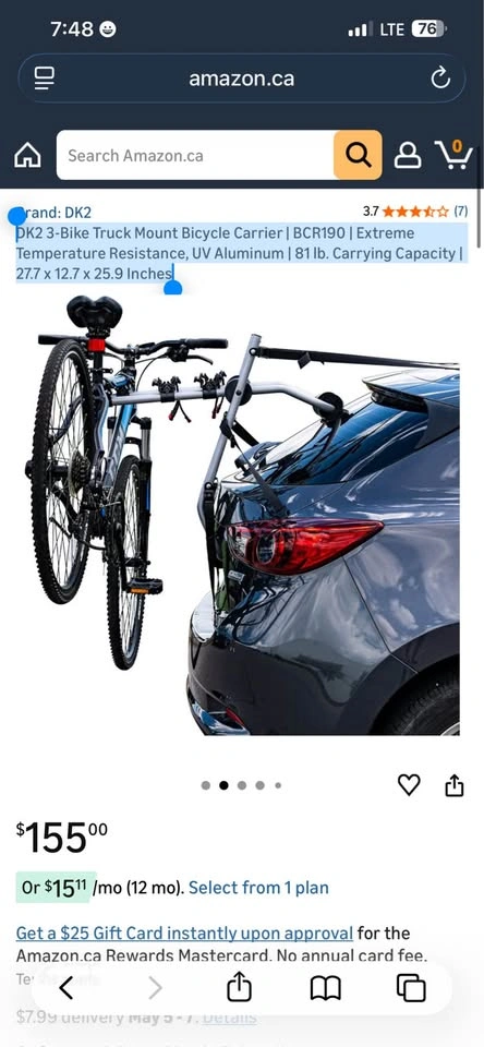 DK2 3-Bike Truck Mount Bicycle Carrier BCR190 - photo 4