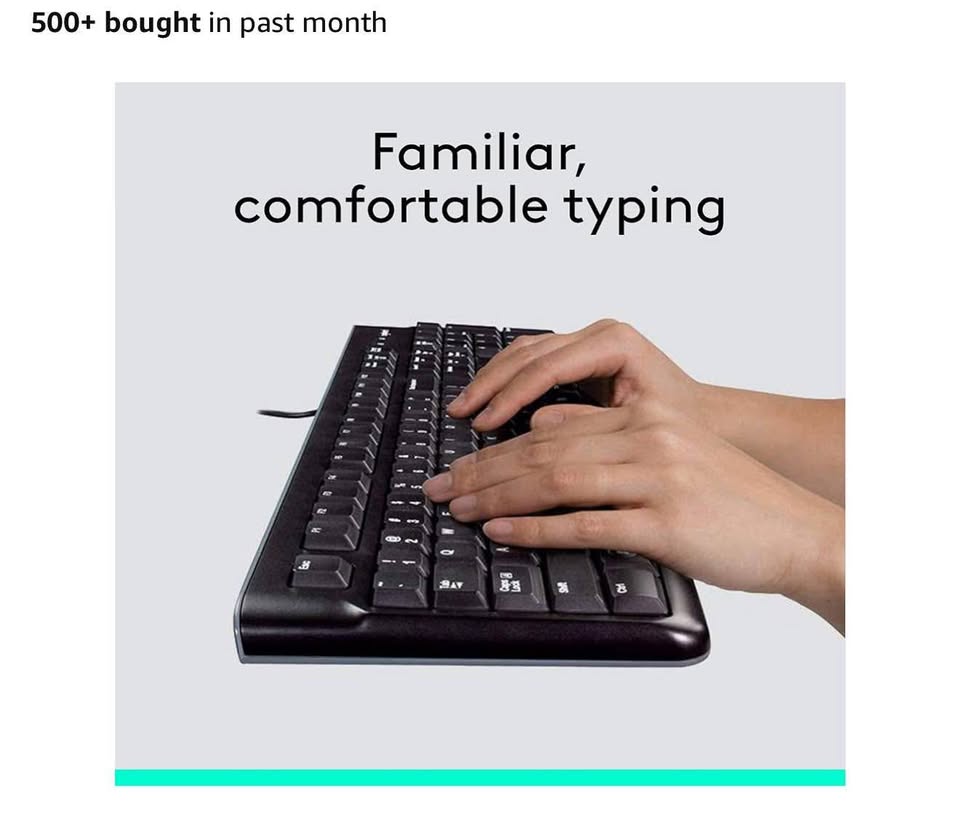 Logitech Keyboard Mouse MK120 - USB Plug and Play - photo 3