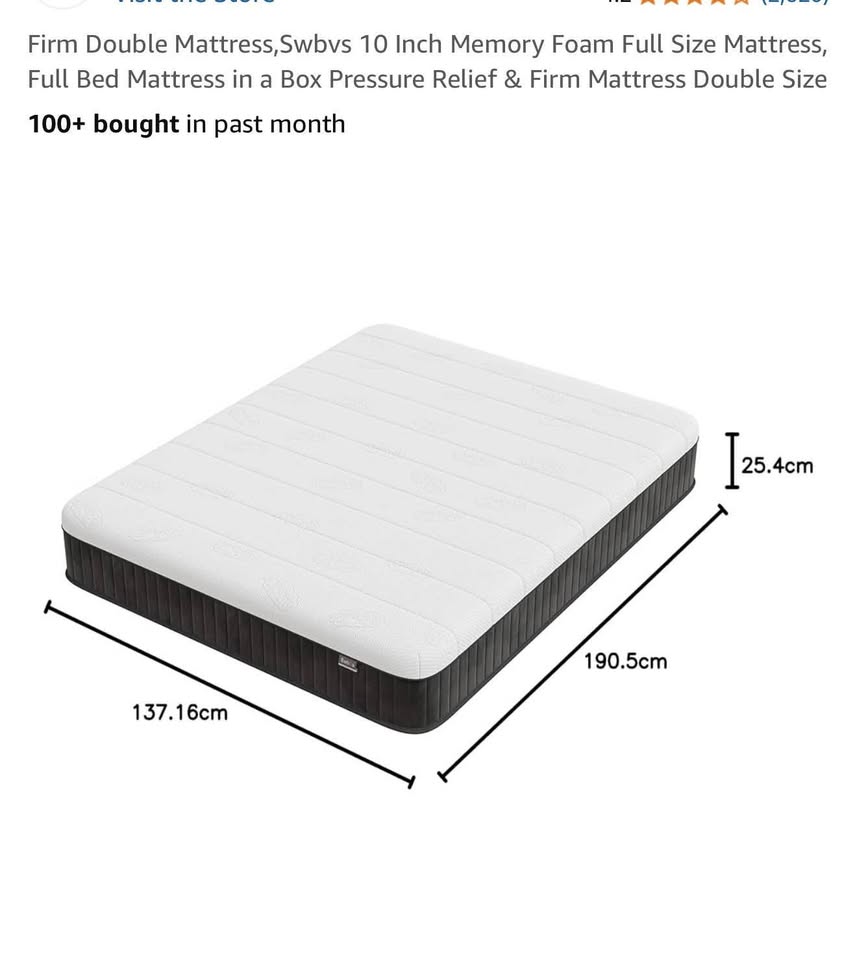 Firm Double Mattress,Swbvs 10 Inch Memory Foam - photo 3
