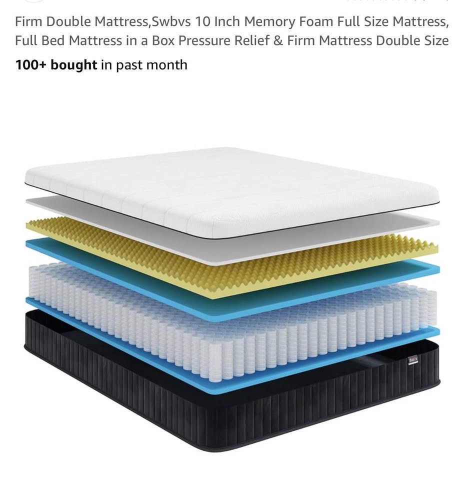 Firm Double Mattress,Swbvs 10 Inch Memory Foam - photo 4