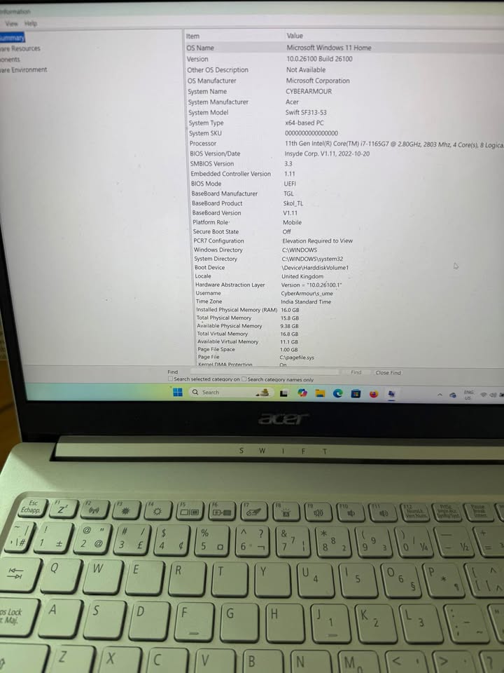 Acer Swift 3 Laptop i7 11th Gen, 16GB RAM, 1TB storage - photo 3
