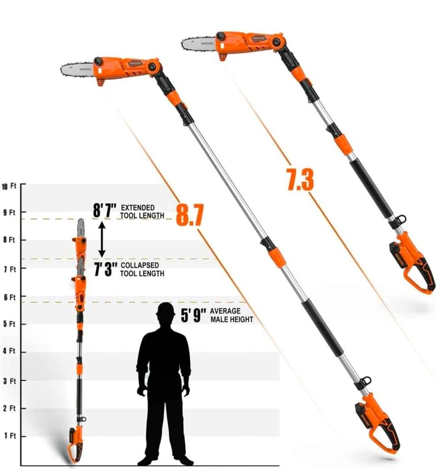 GARCARE Pole Chain Saw Cordless 20V 8 Inch Electric Saw - photo 4