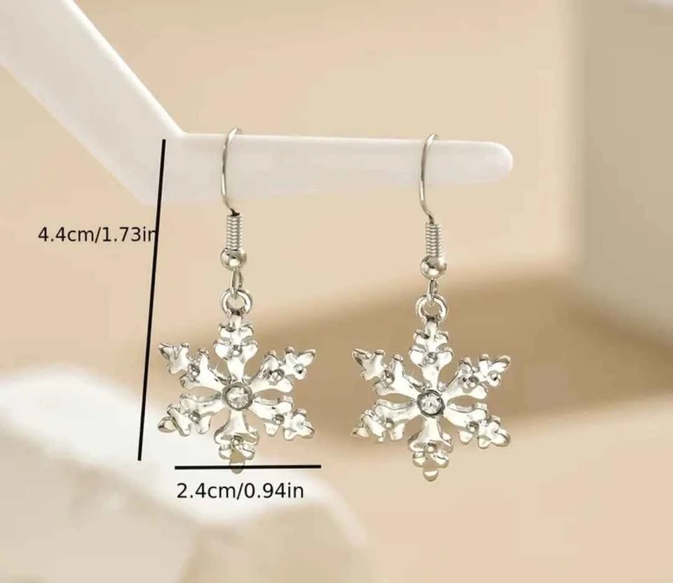 New Elegant Snowflake Dangle Earrings - photo 2