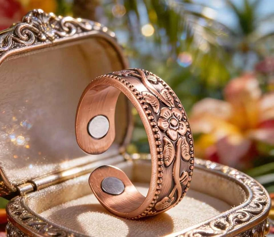New Handcrafted Antique Copper Boho Retro Open Ring