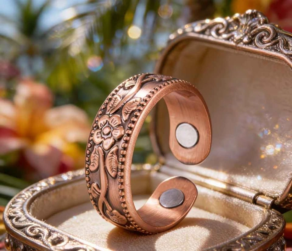New Handcrafted Antique Copper Boho Retro Open Ring - photo 2