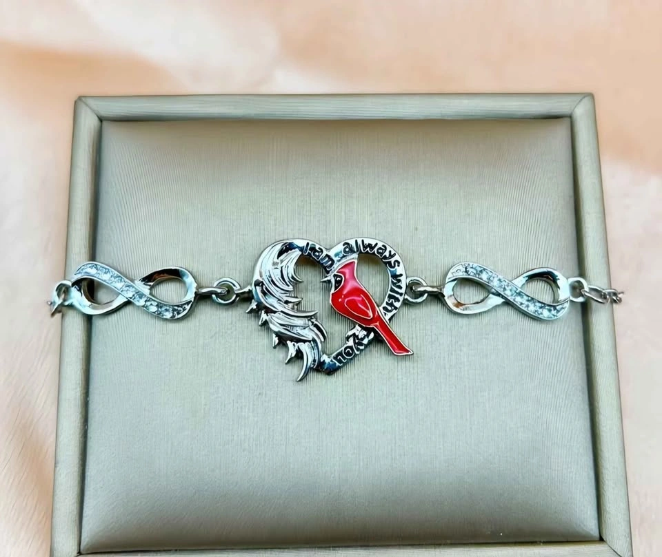 Stylish "I Am Always With You" Cardinal Heart Bracelet - photo 2