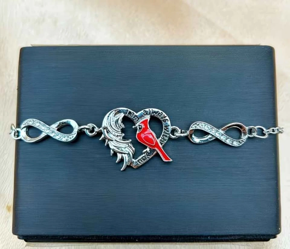 Stylish "I Am Always With You" Cardinal Heart Bracelet - photo 5